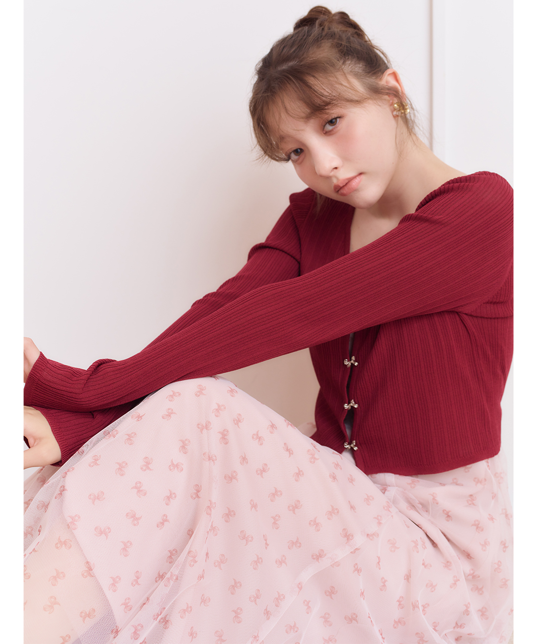 [預購] 折扣 LILLIAN CARAT Motif Bijou 開襟衫 & 薄紗吊帶洋裝套裝