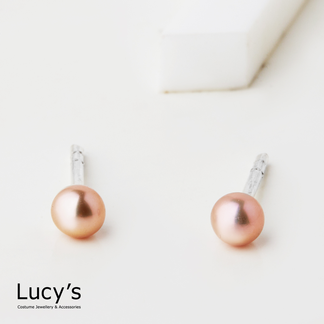 925純銀 簡約珍珠 耳環 (二色) (37331/37332)