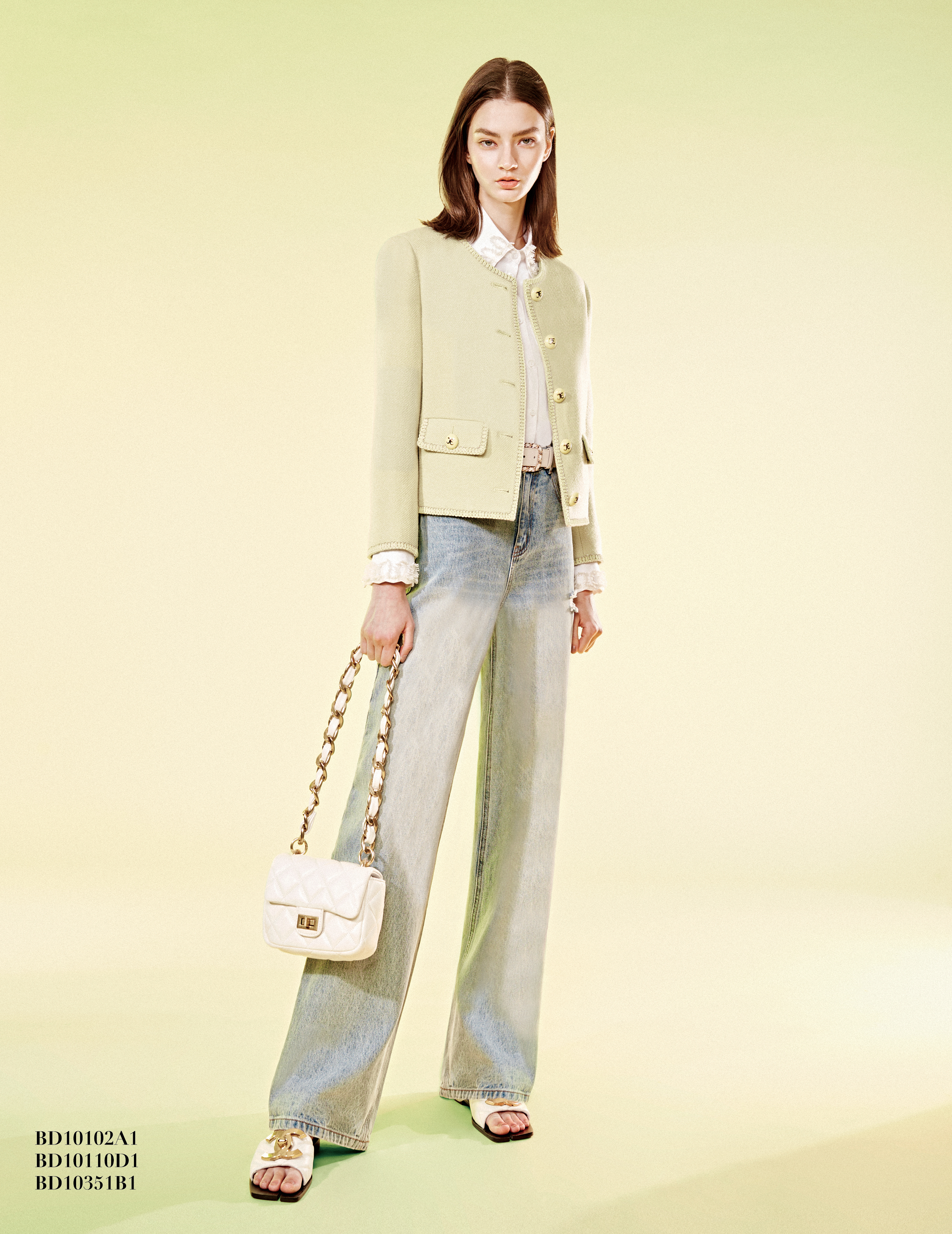 BD10351B1 光之森林漸層刷白牛仔直筒寬褲 (附腰帶)