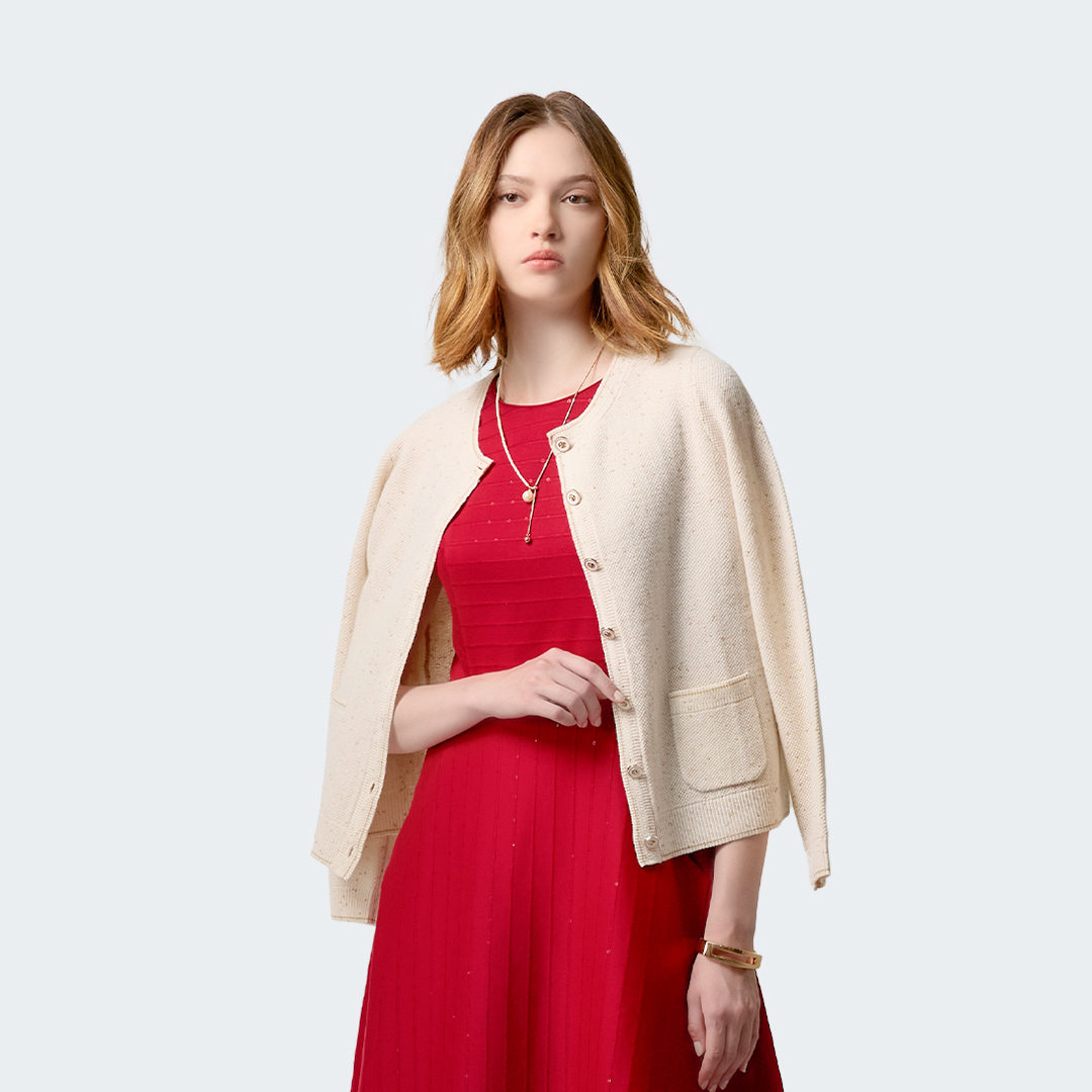 金蔥羊毛織感針織外套