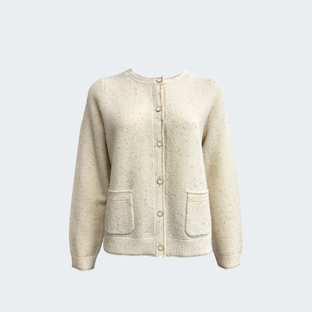 金蔥羊毛織感針織外套