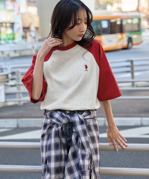 US POLO ASSN.  Raglan Color Oversized Short Sleeve Tee