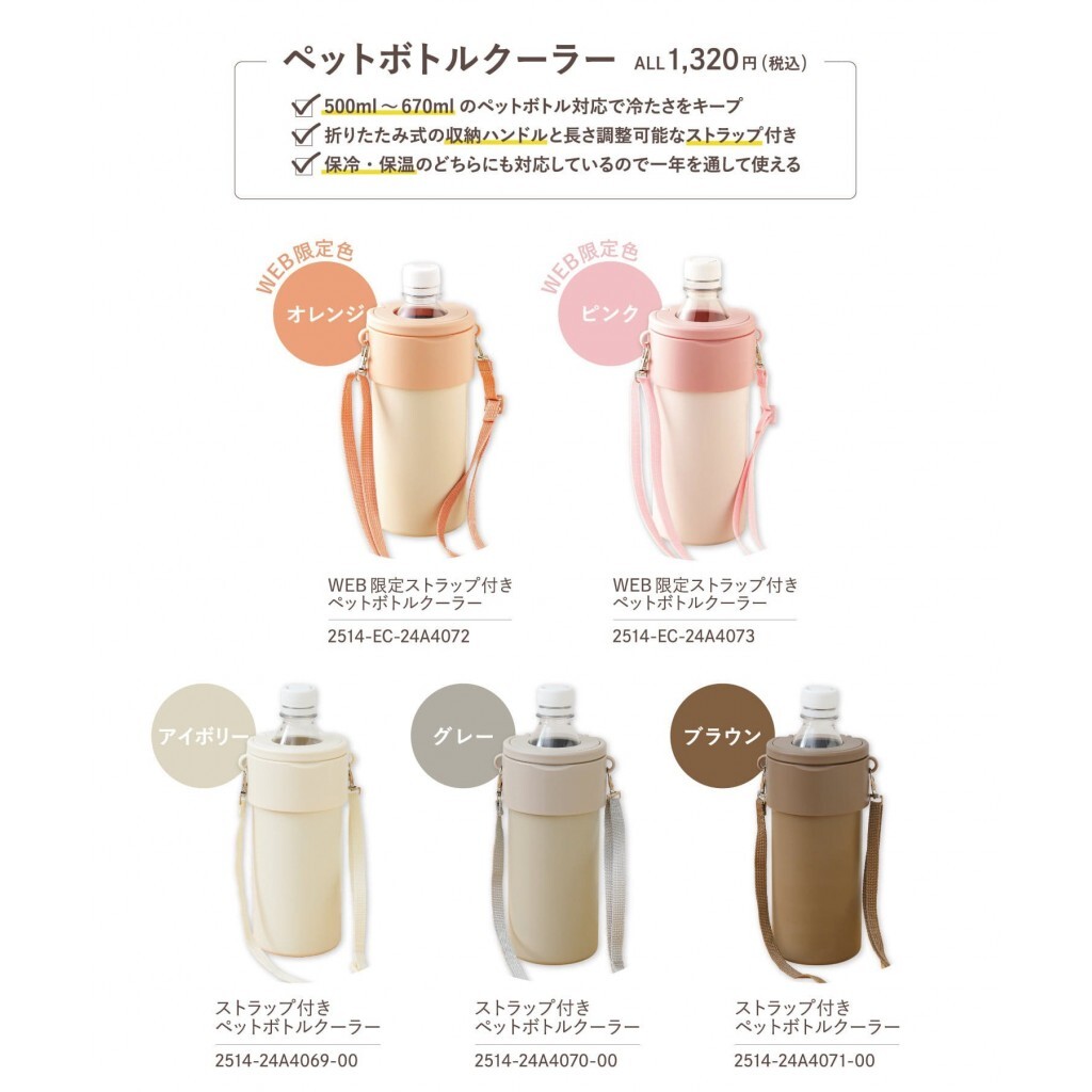 (預購商品 8/20收單)  日本3COINS 附背帶寶特瓶保冷杯