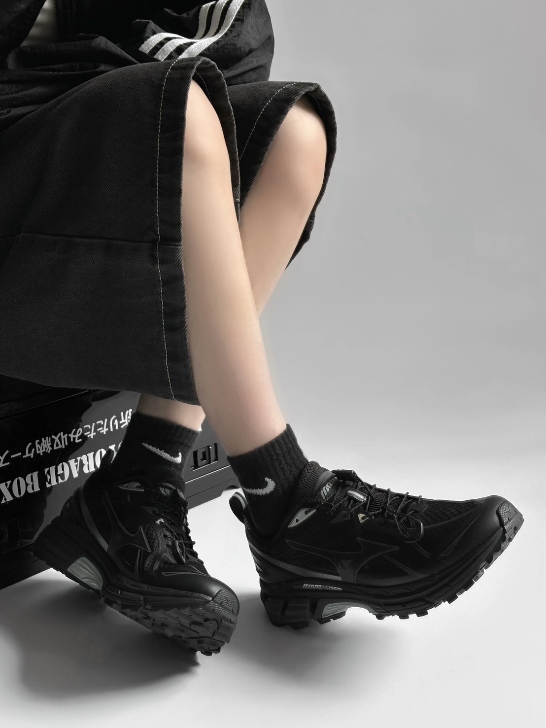 MIZUNO HALO MIX TL 防潑水 深鐵灰 機能鞋