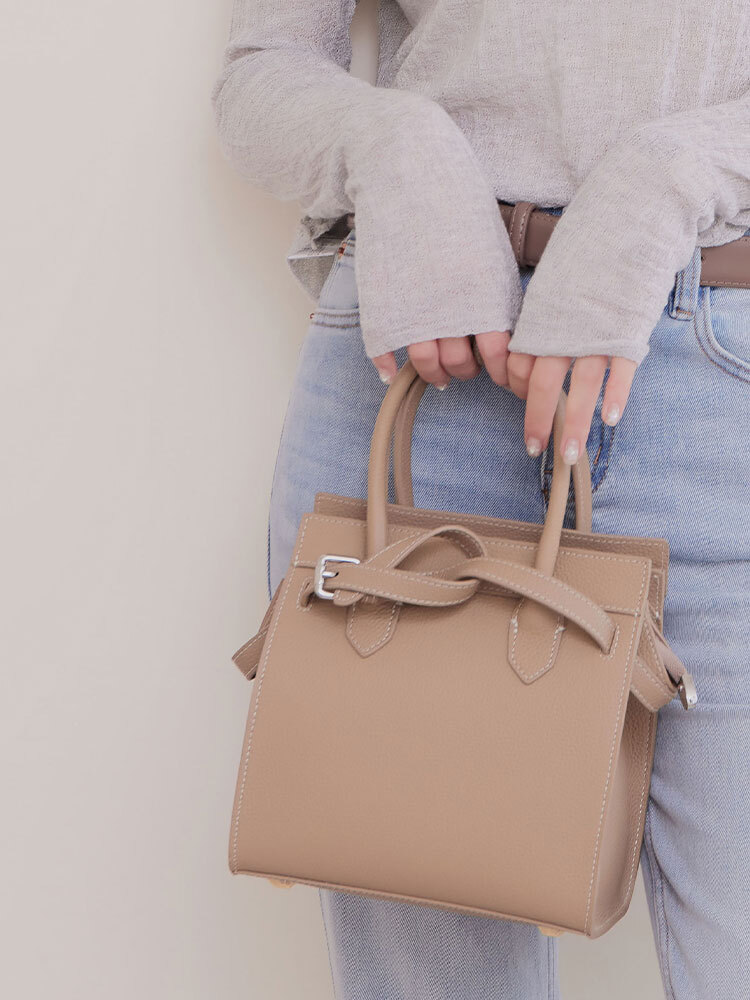 手提單肩真皮托特包