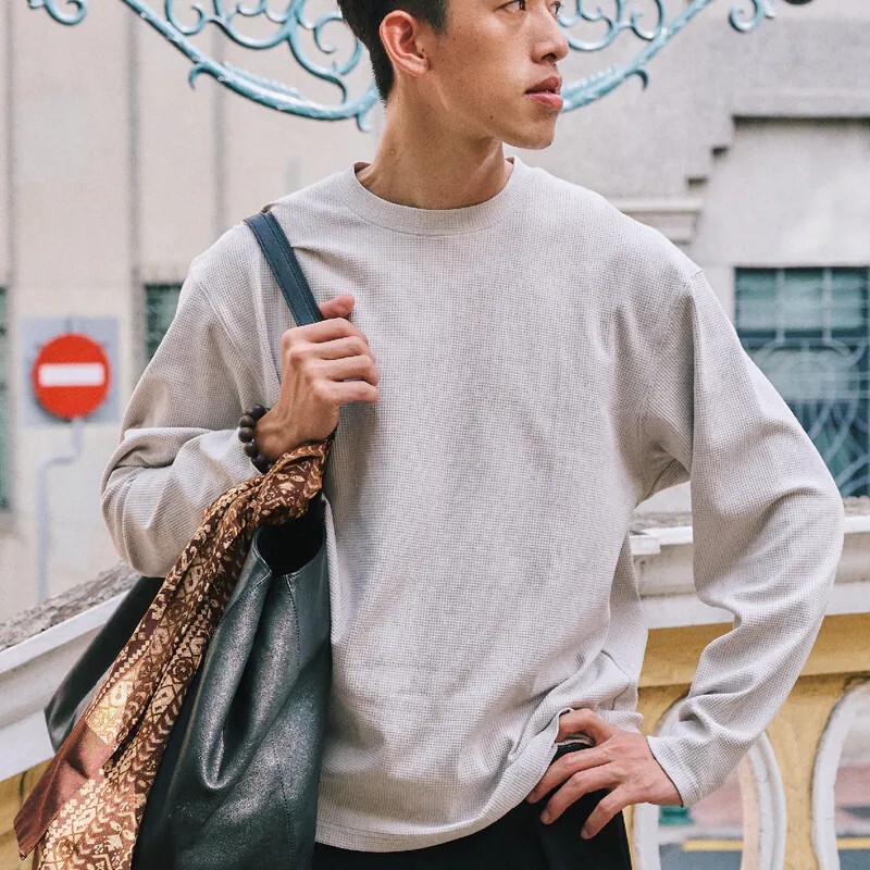 【現貨】BOHRHOO Functional Waffle LS Tee 華夫格 機能 長袖 淺杏 石墨灰