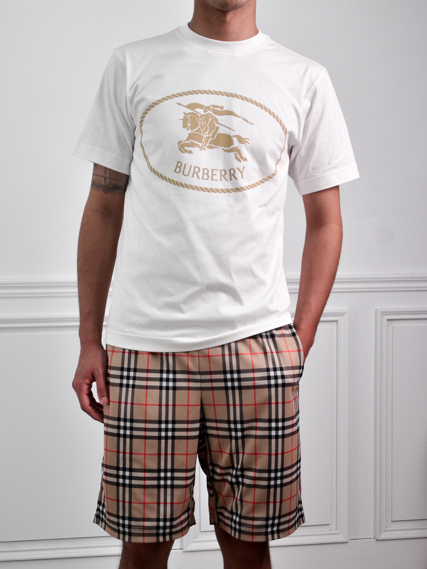 BURBERRY Check Pattern Shorts 經典格紋科技棉短褲 8026469