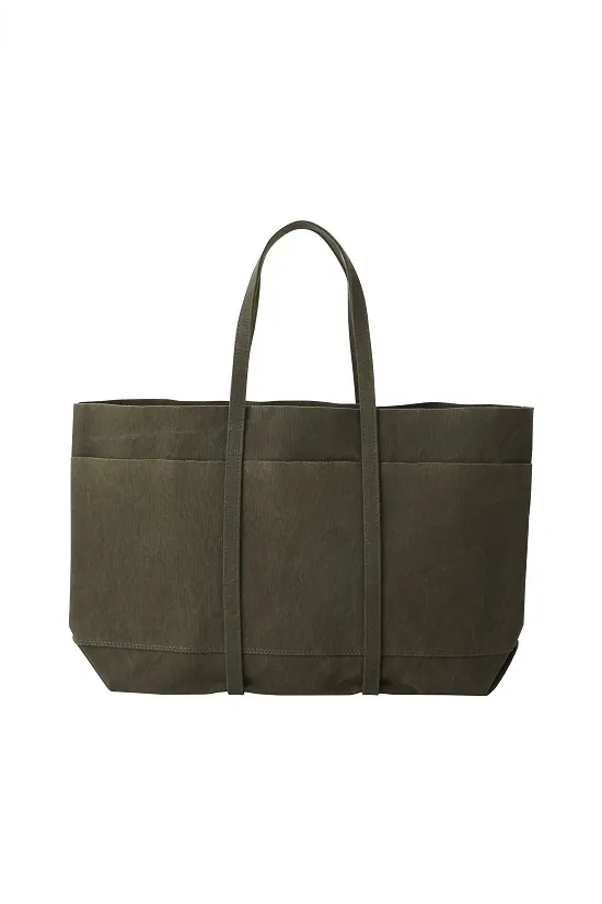 AMIACALVA WASHED CANVAS 6POCKETS TOTE - L (3COL)