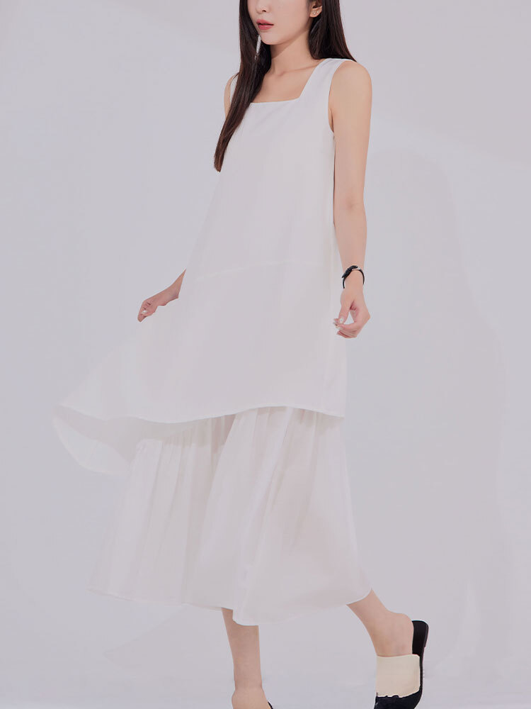 OH!HER 不規則下擺拼紗洋裝