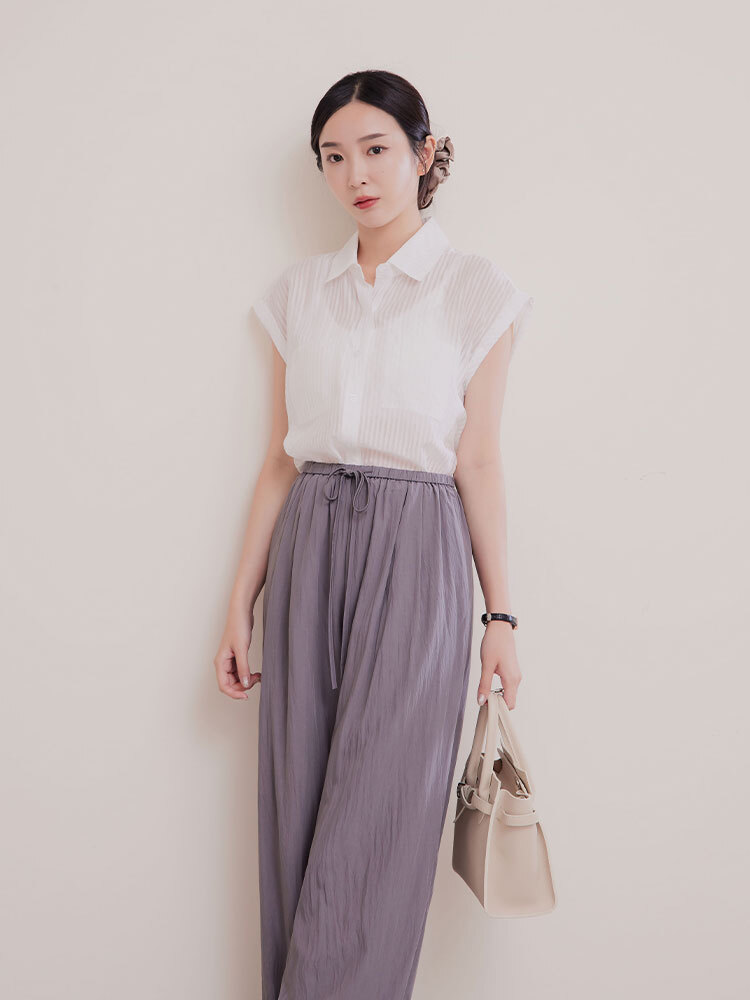 OH!HER 包色款天絲連肩袖上衣