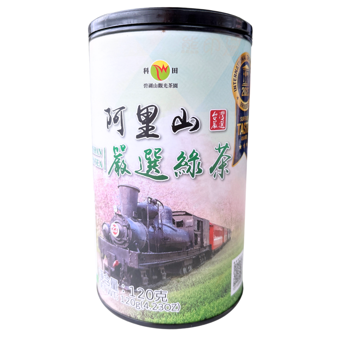 台灣阿里山嚴選綠茶120G罐裝