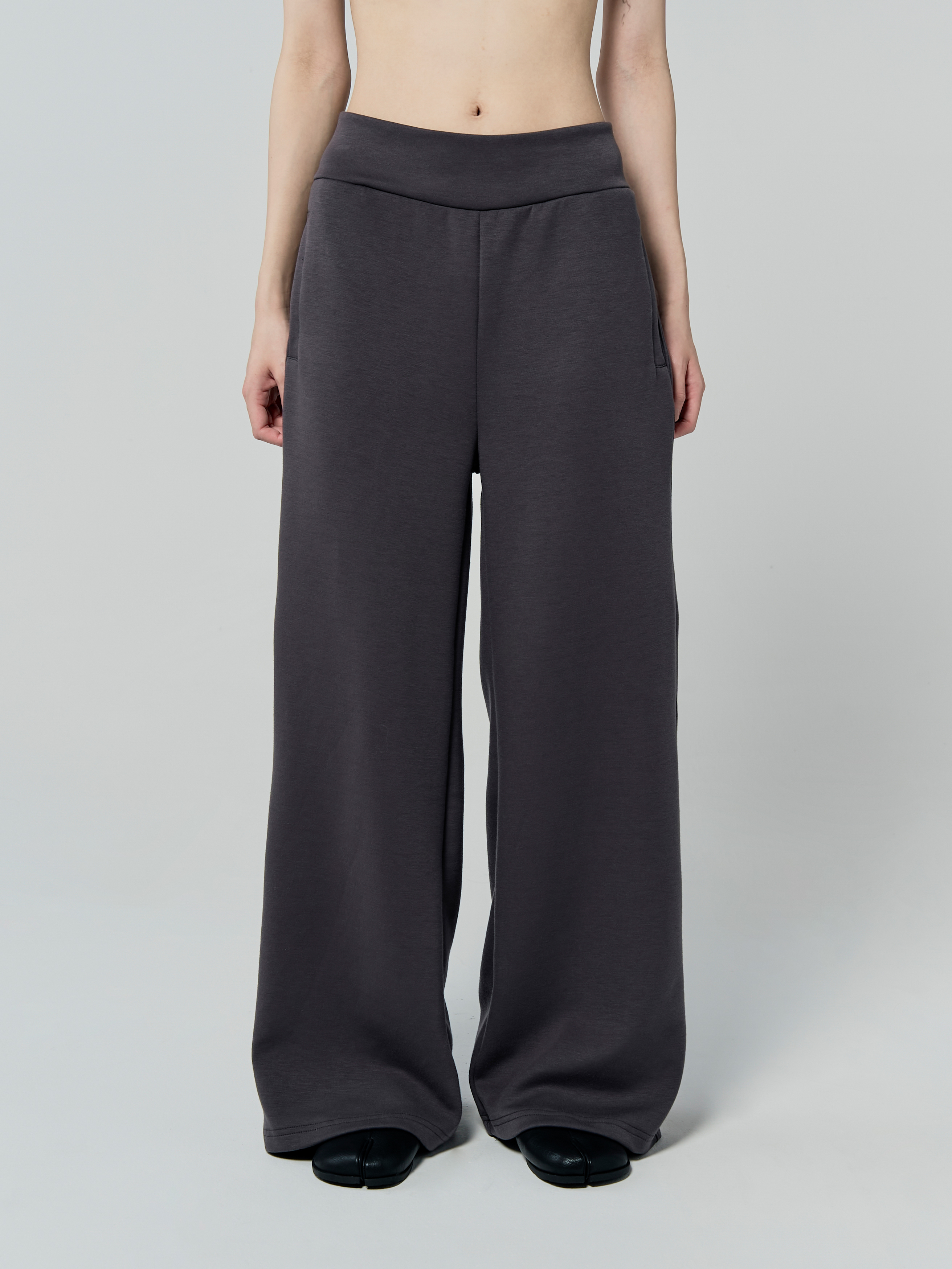 日行彈力空氣棉長褲-灰