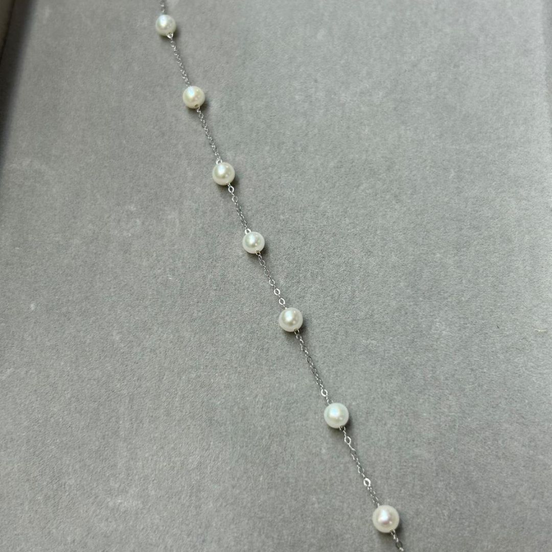 淡水珍珠連珠款純銀手鏈 (有延長扣)  [#SQ25082833]