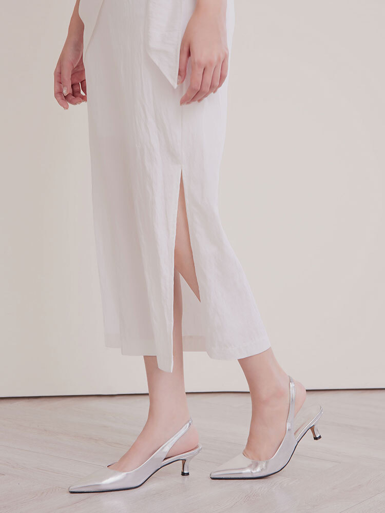 OH!HER 層次後鬆緊開衩棉裙