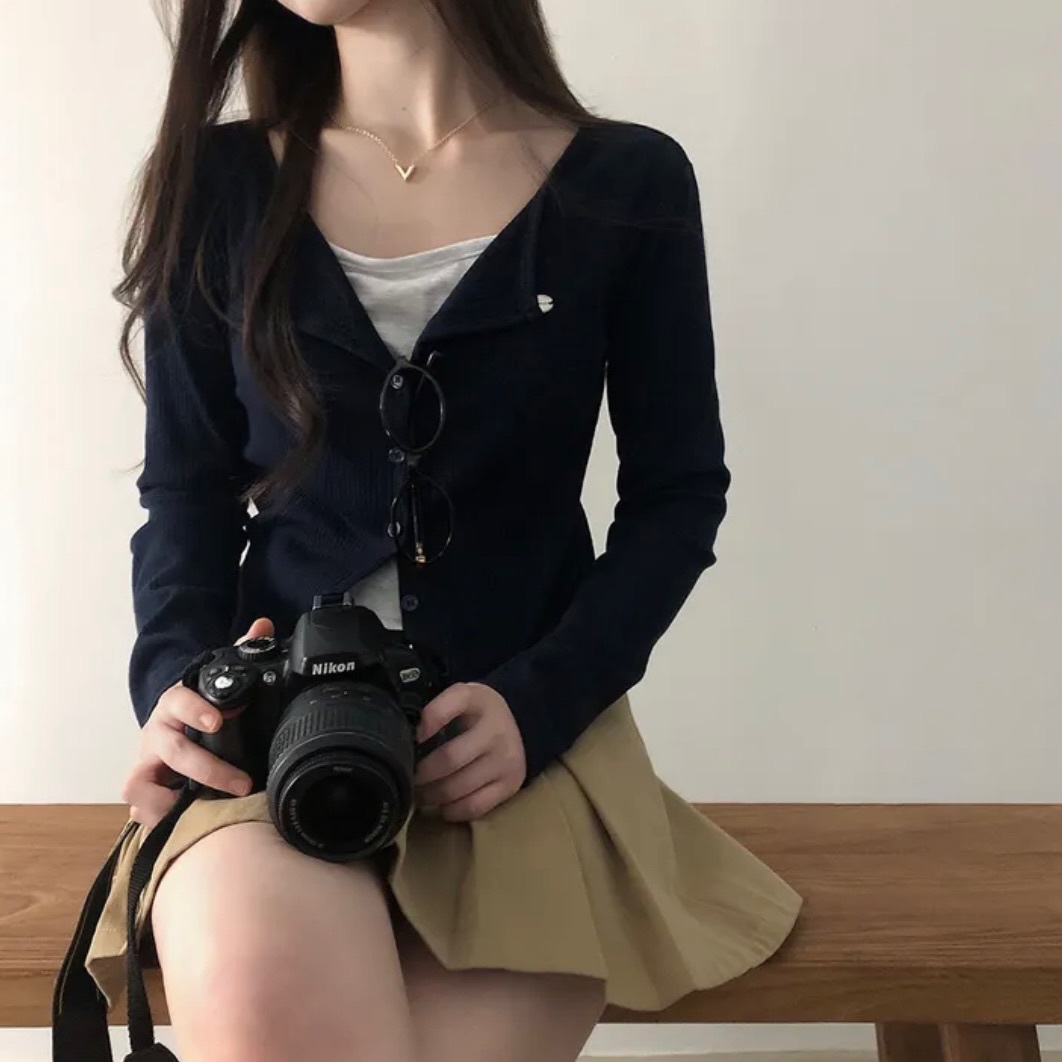 【優惠價預訂】韓國拼色層疊小銀牌長袖上衣（6色）