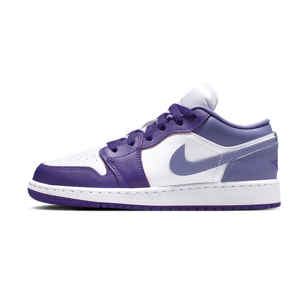 Nike Air Jordan 1 Low 大童 紫白色 皮革 運動 低筒 喬丹 AJ1 休閒鞋 553560-551