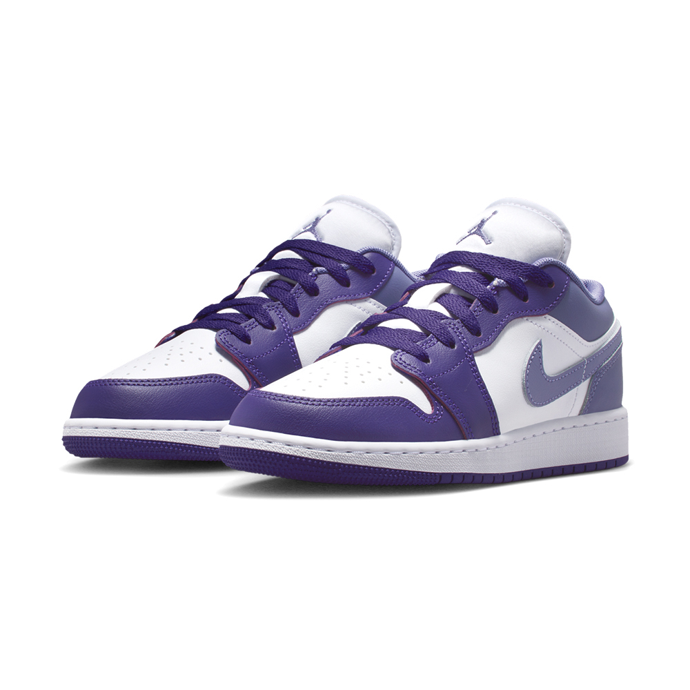 Nike Air Jordan 1 Low 大童 紫白色 皮革 運動 低筒 喬丹 AJ1 休閒鞋 553560-551