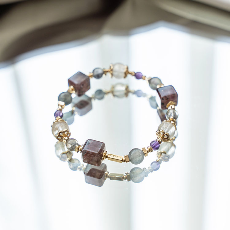 舒服的習慣：老礦極光 ｜紫拉長石｜紫水晶｜冰透藍髮晶｜雪花幽靈