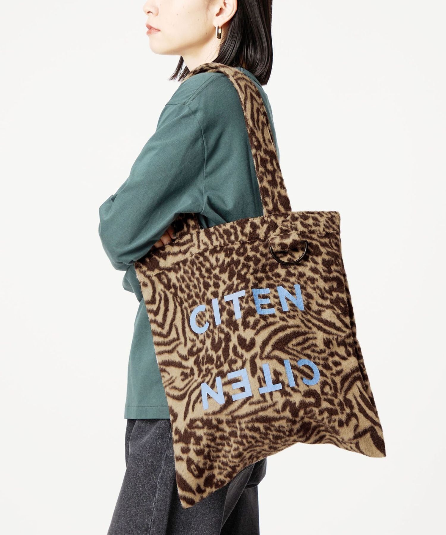 預購┃日本 CITEN 絨毛 千鳥格紋 豹紋 托特包