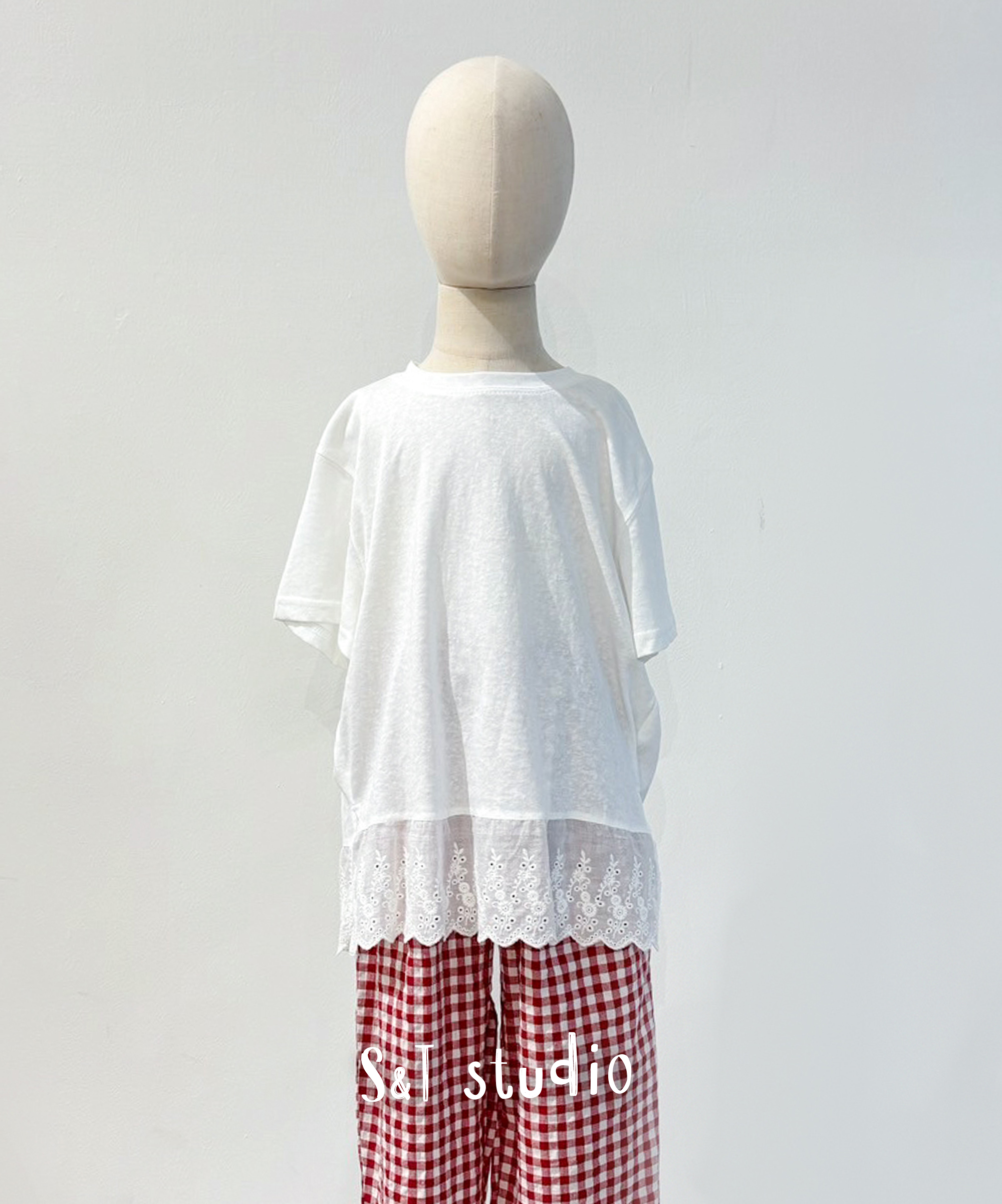 女童蕾絲拼接上衣(110-150)