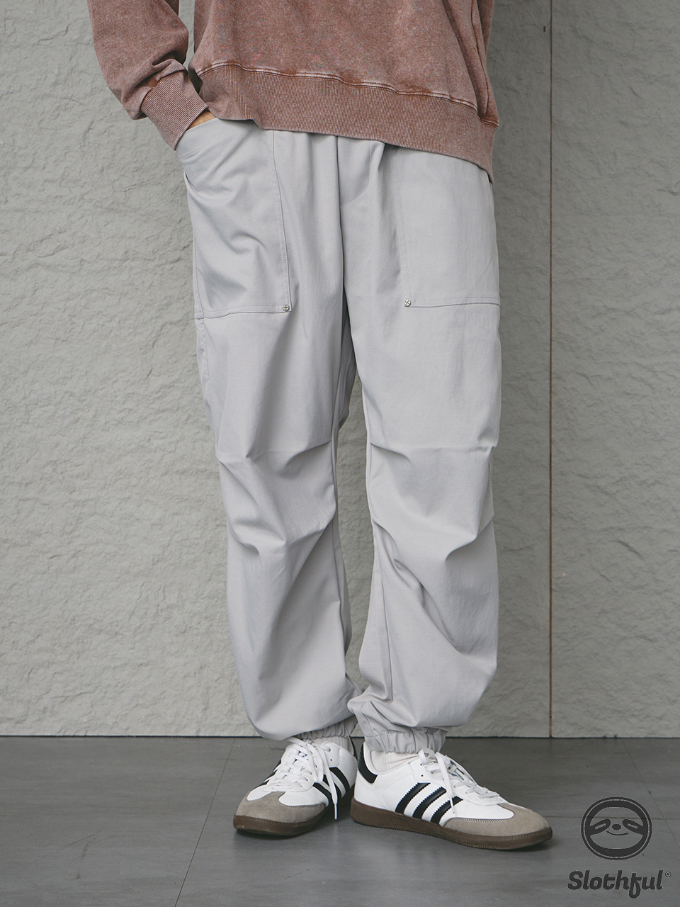 防風立體打摺縮口褲