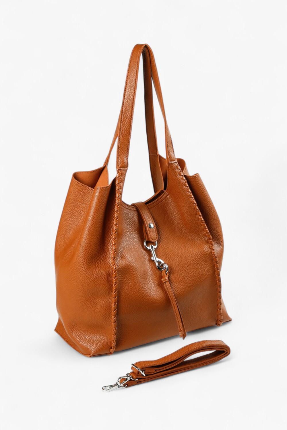 Wolf 穿條大托特包 棕色