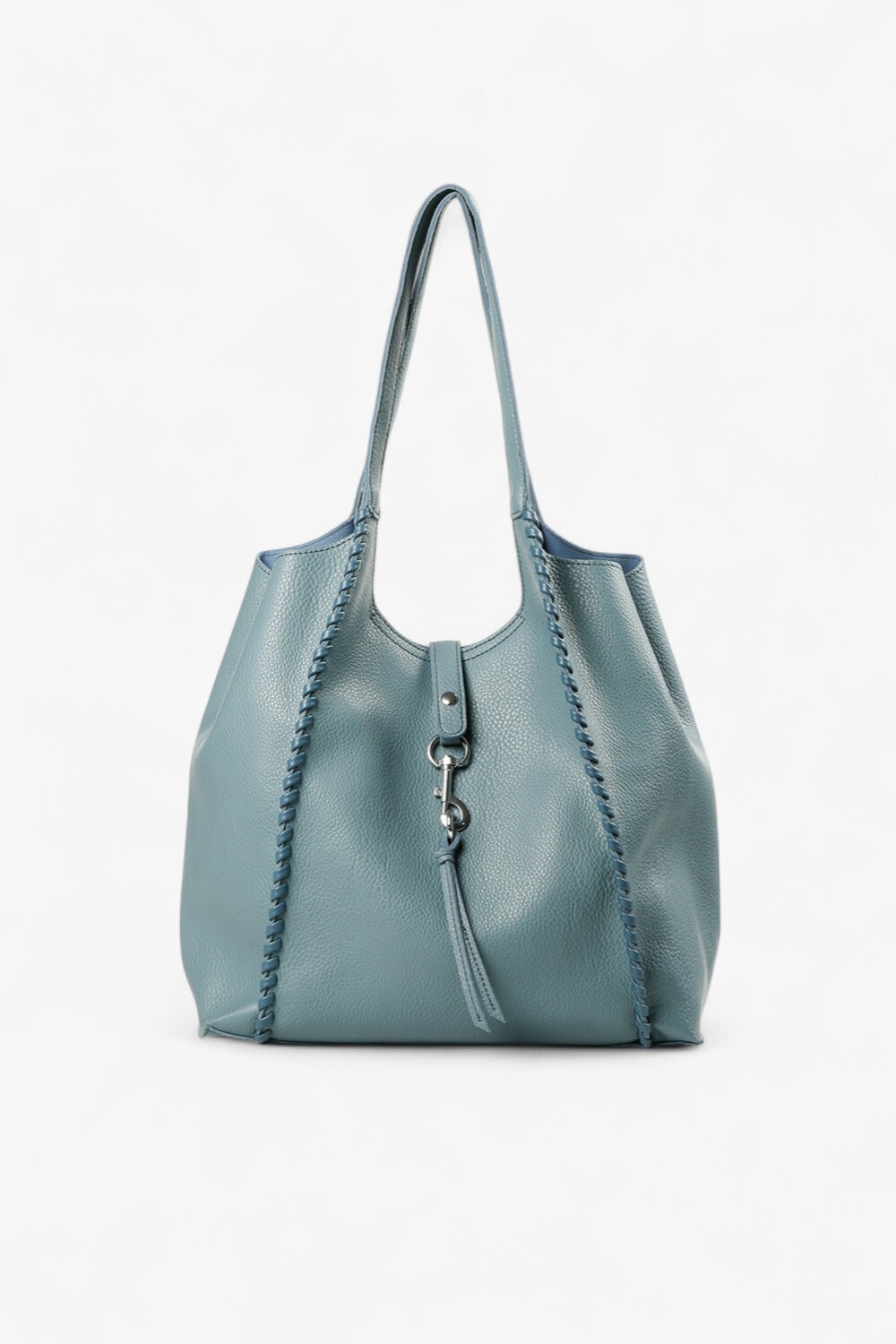 Wolf 穿條大托特包 淺藍色