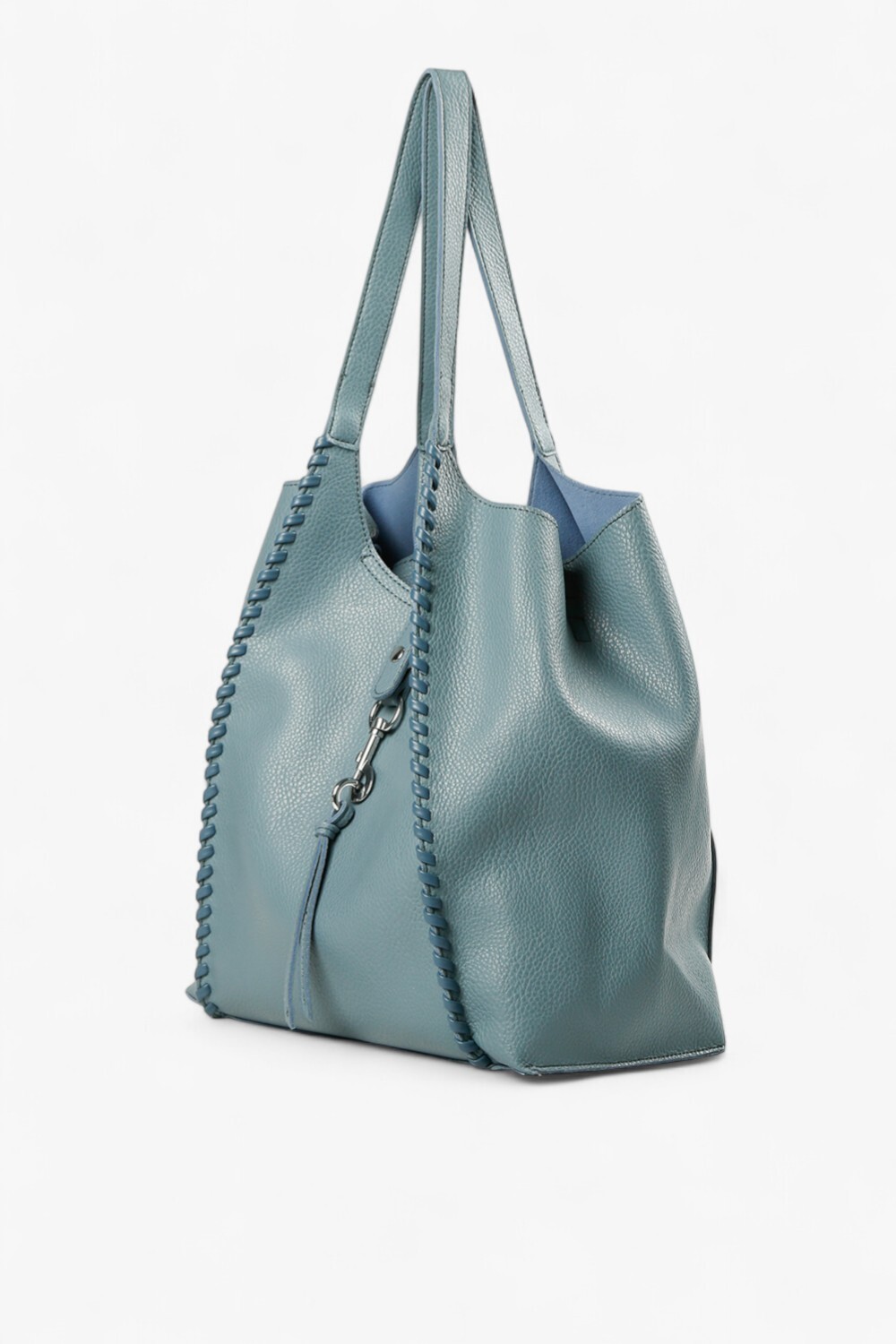 Wolf 穿條大托特包 淺藍色