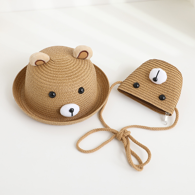 【童心星球】Summer Vibe 熊熊遮陽藤編帽＆包組