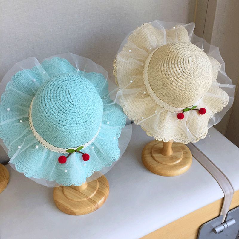 【童心星球】Summer Vibe 夏日櫻桃遮陽藤編帽