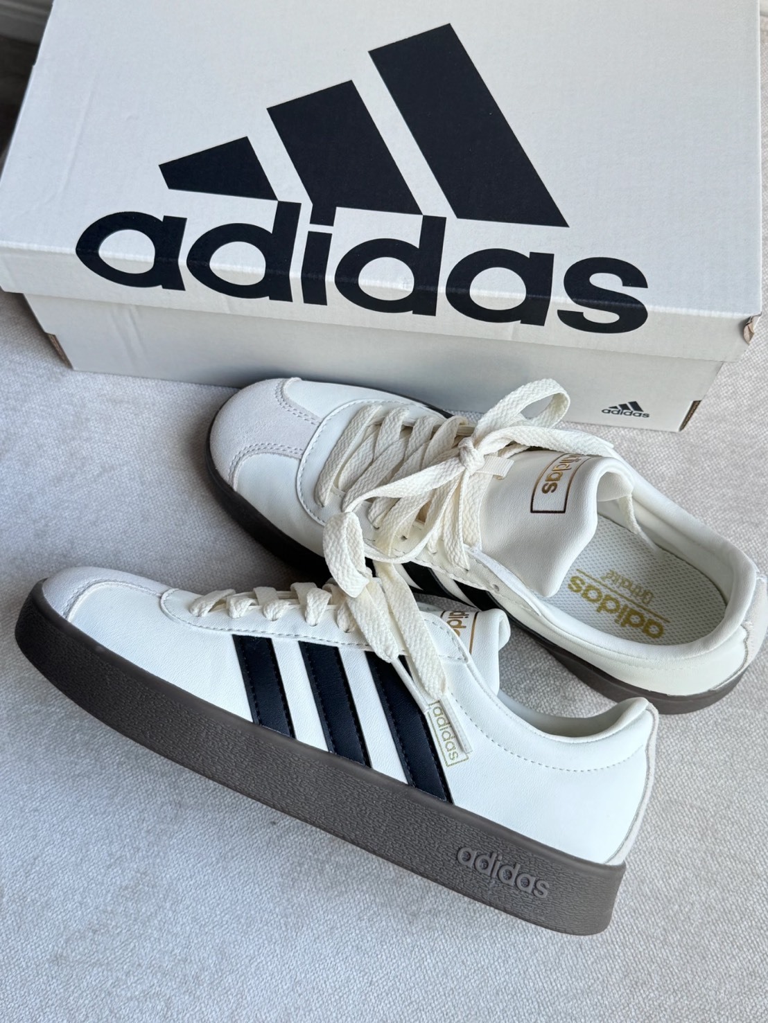 ADIDAS VL COURT CLASSIC 復古德訓鞋奶油