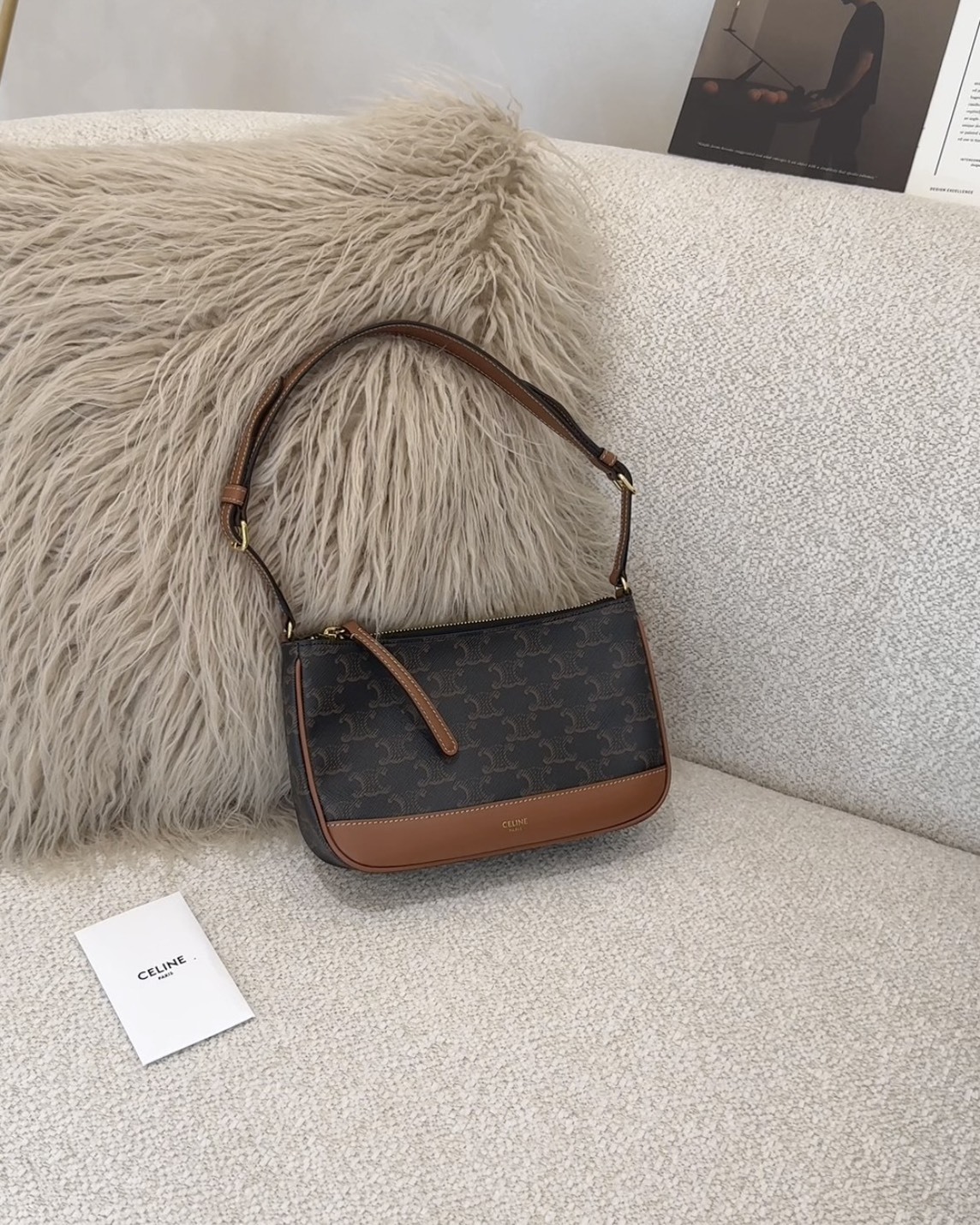 CELINE｜凱旋門腋下包 黑老花