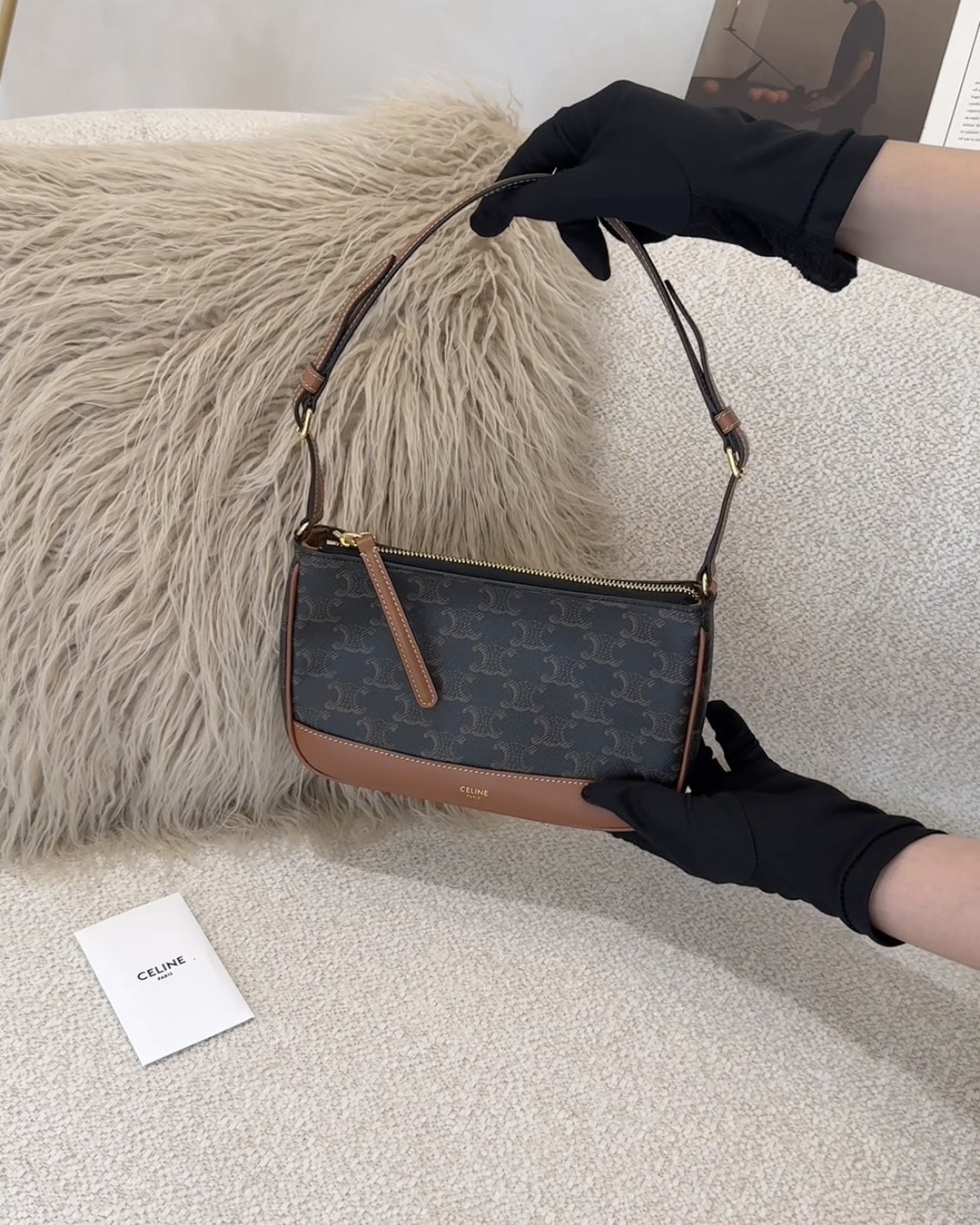 CELINE｜凱旋門腋下包 黑老花