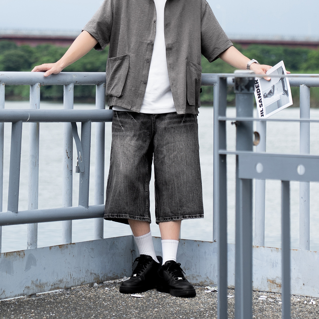 刷痕視覺七分褲 KR-B2568