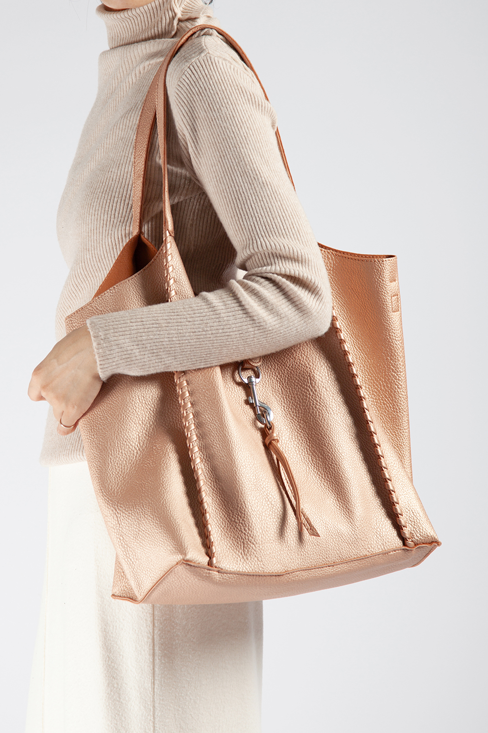 Wolf 穿條大托特包 玫瑰金