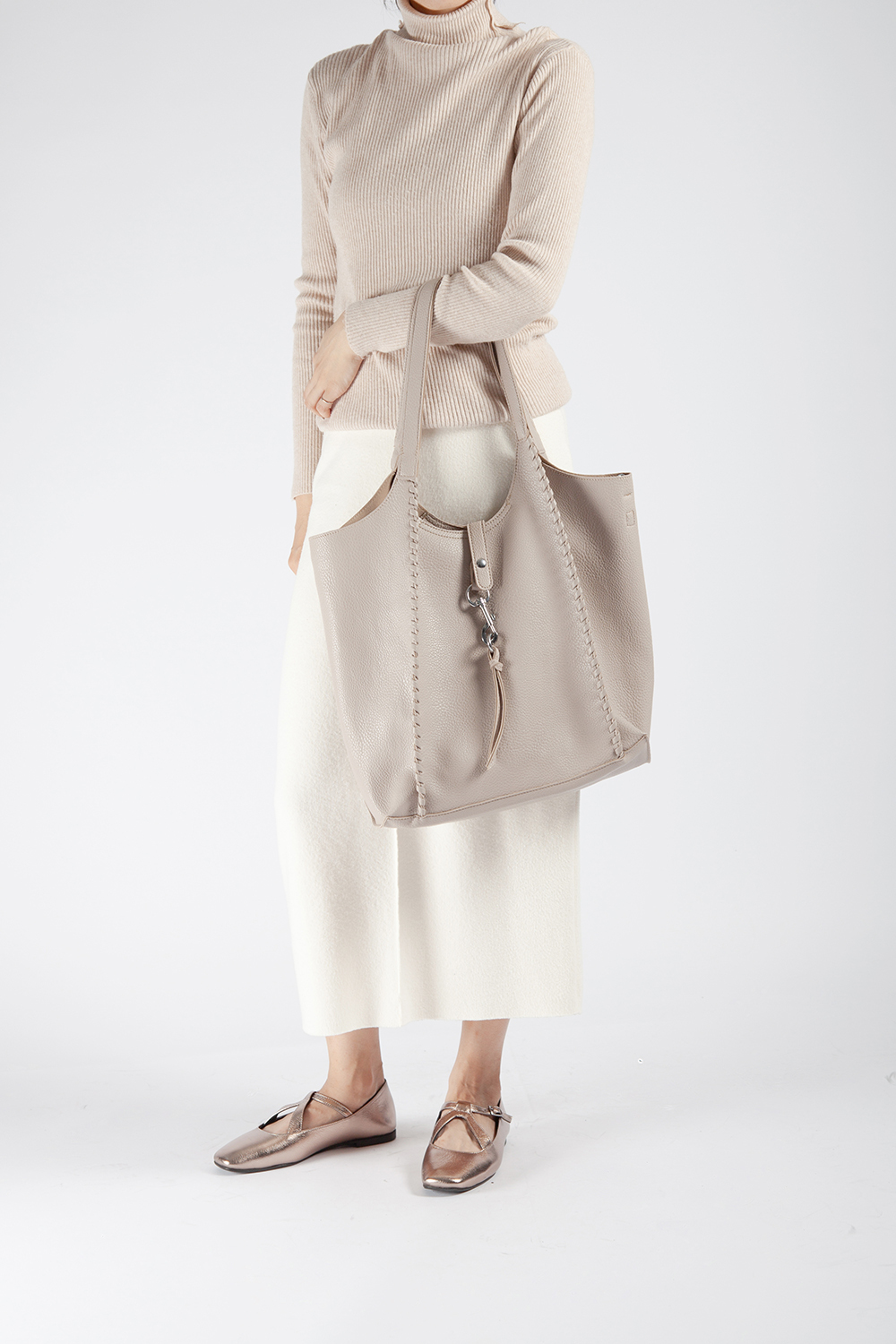 Wolf 穿條大托特包 灰褐色