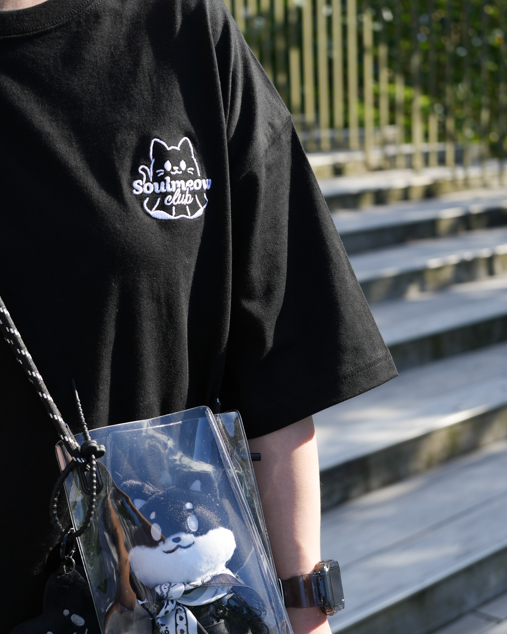 *夜光版* 靈魂喵喵俱樂部 寬版落肩短T