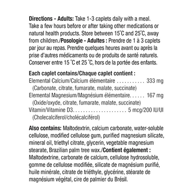 Jamieson Calcium Magnesium with Vitamin D3, 500 Caplets