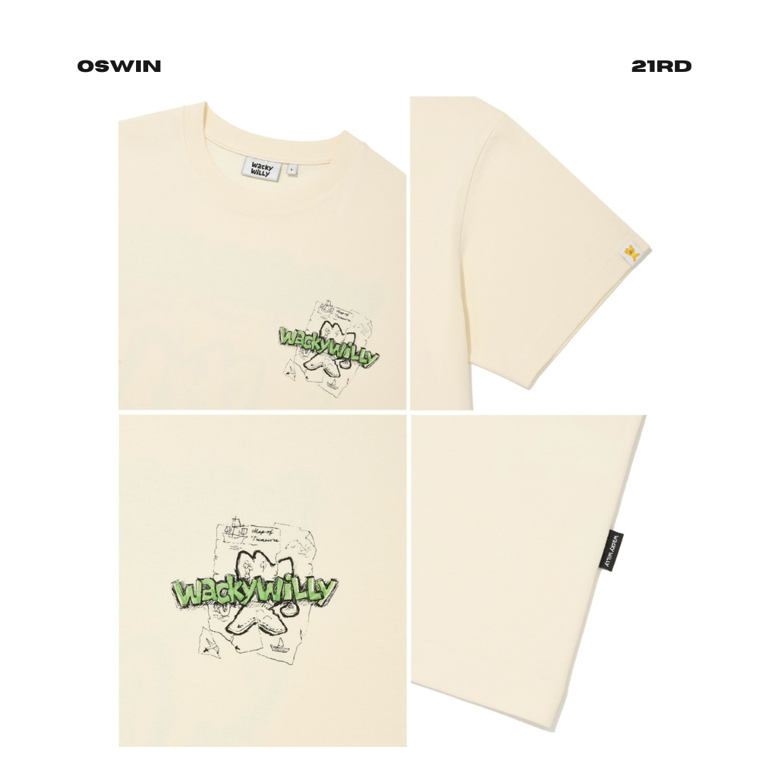 韓國 Wacky Willy 小黃人 手繪地圖 塗鴉短袖上衣