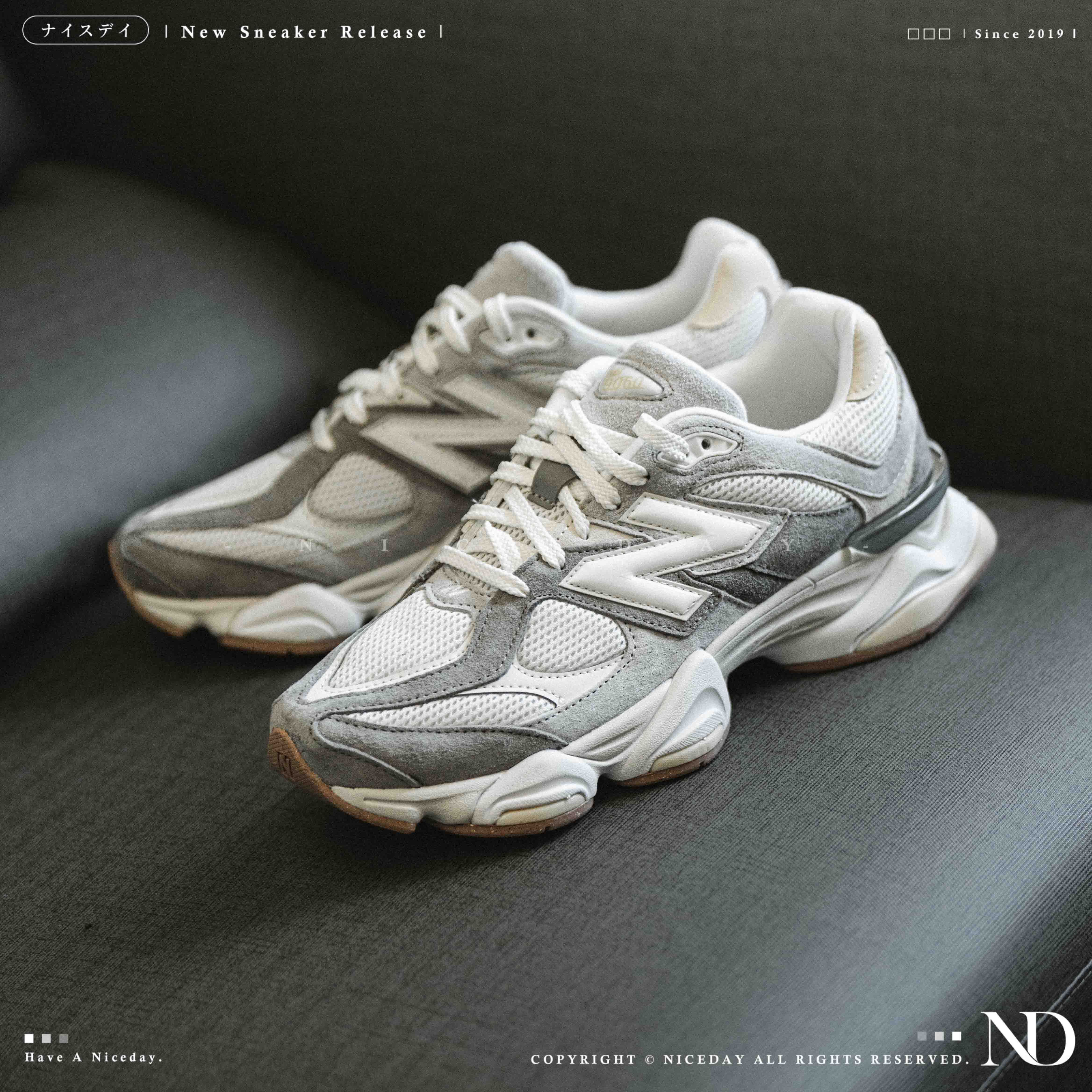 NICEDAY 現貨 New Balance 9060 米白 中性 灰白 復古 增高 杏灰色 女鞋 U9060AUB