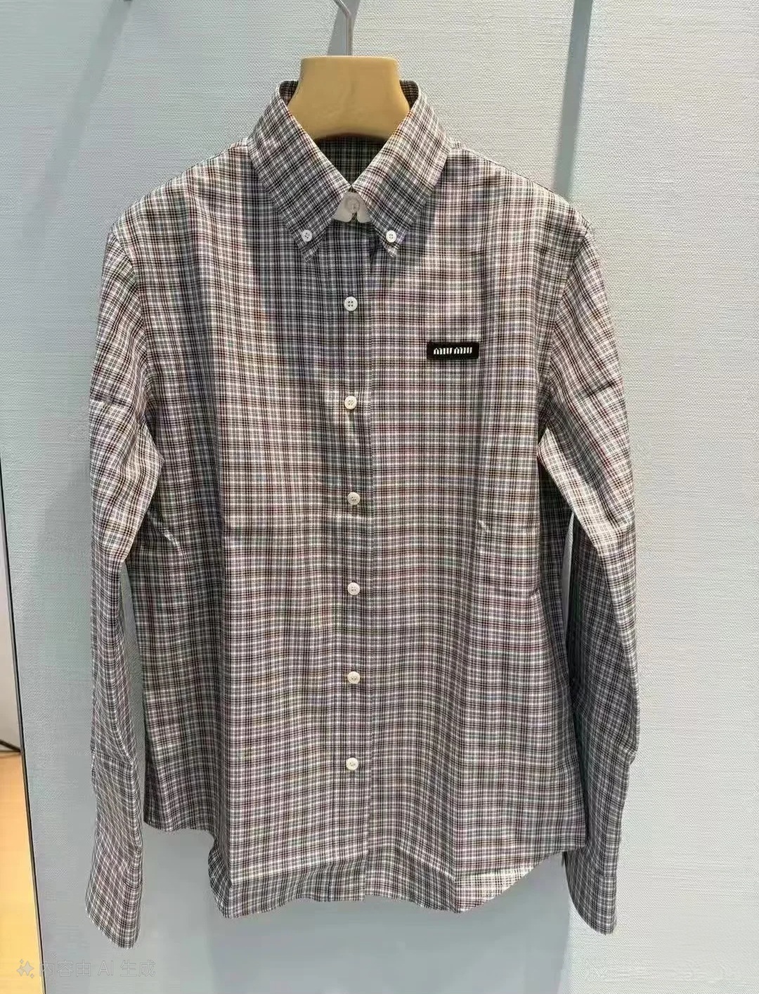 Miu Miu Basic 灰色格仔襯衫 男女可穿