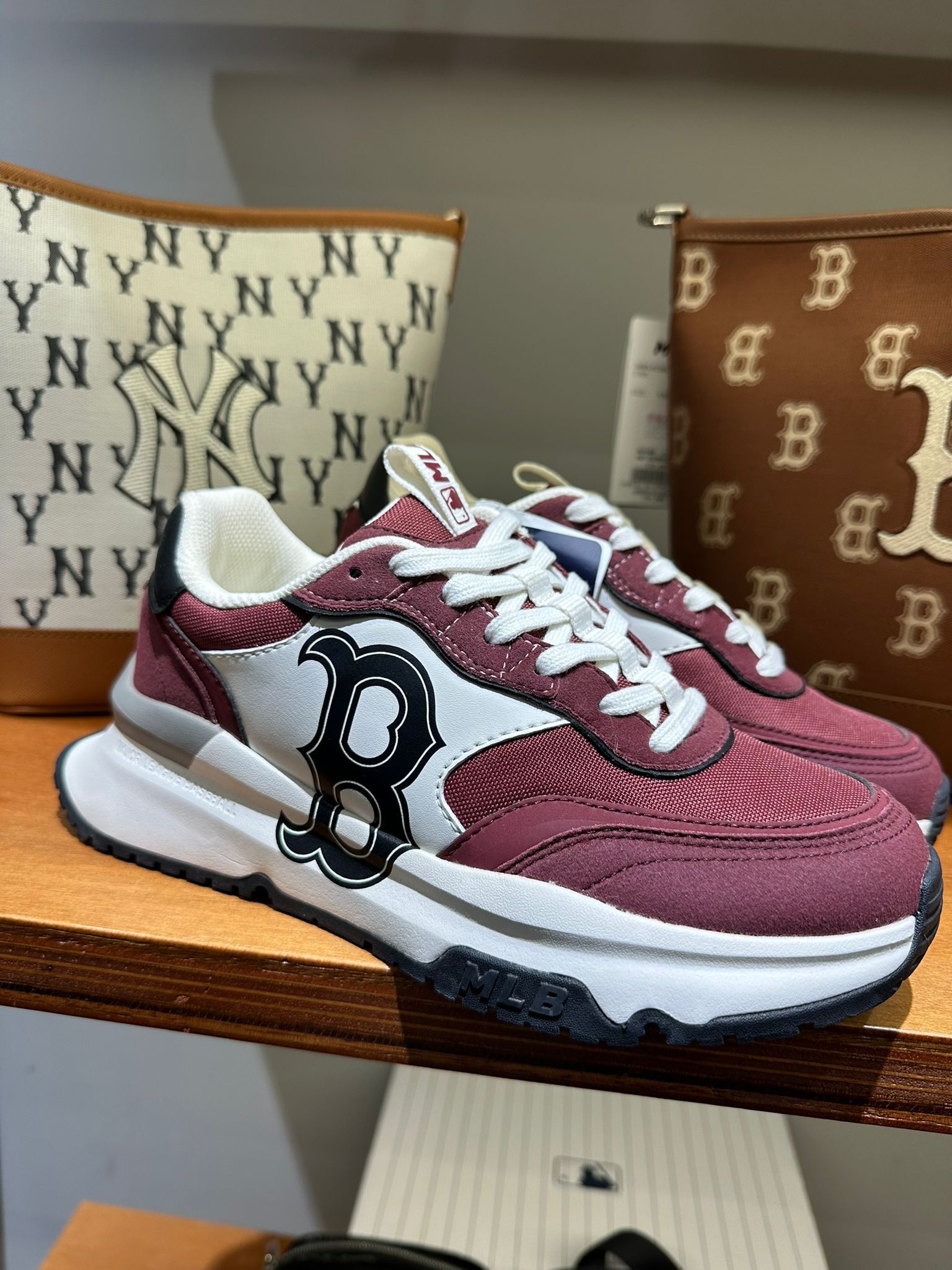 【直播】MLB LL0815101 拼接老爹鞋 (棗紅色)