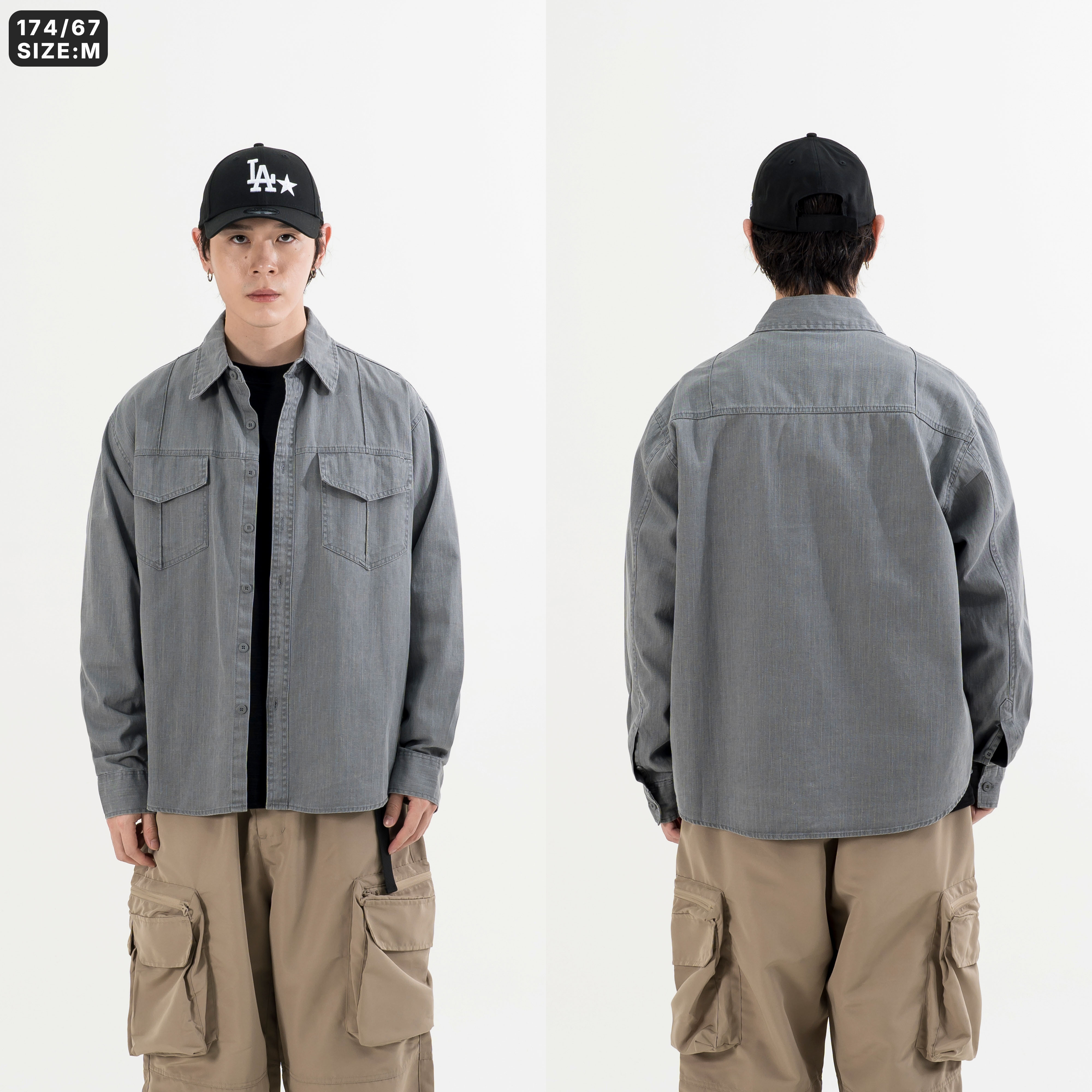 Double Pocket Utility Shirt 雙口袋 水洗長袖襯衫 [O-6213]