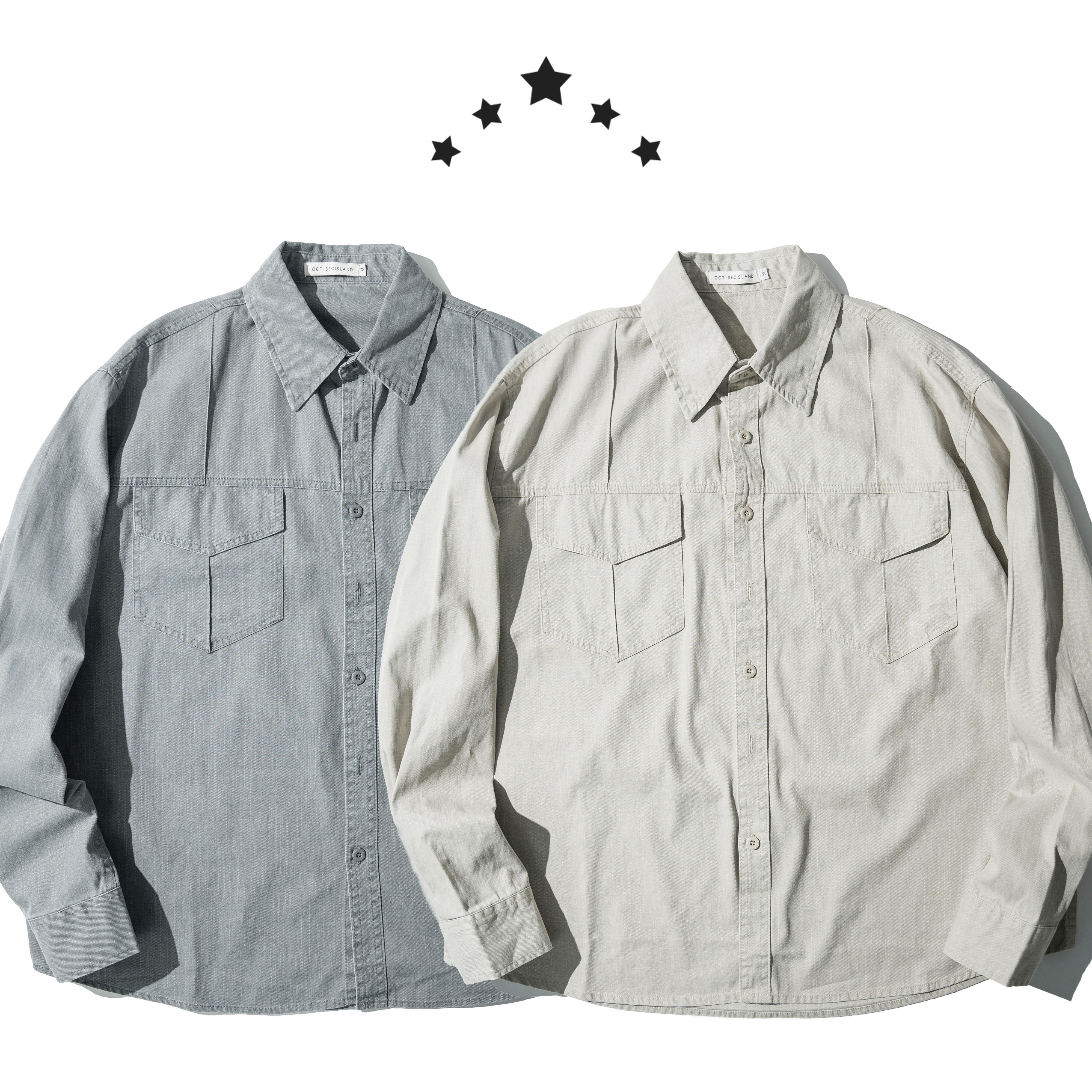 Double Pocket Utility Shirt 雙口袋 水洗長袖襯衫 [O-6213]