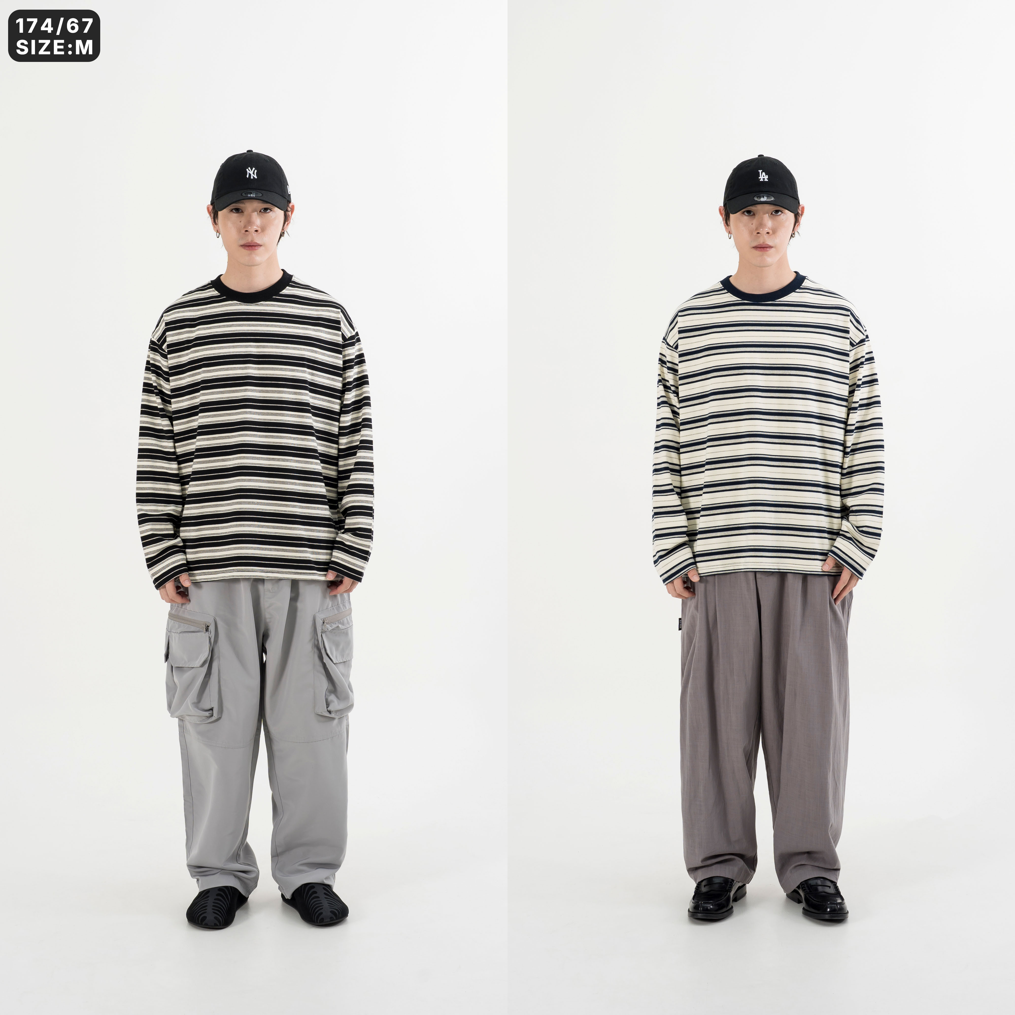 Cotton Stripe LS Tee 撞色條紋 長袖Tee [O-T336]