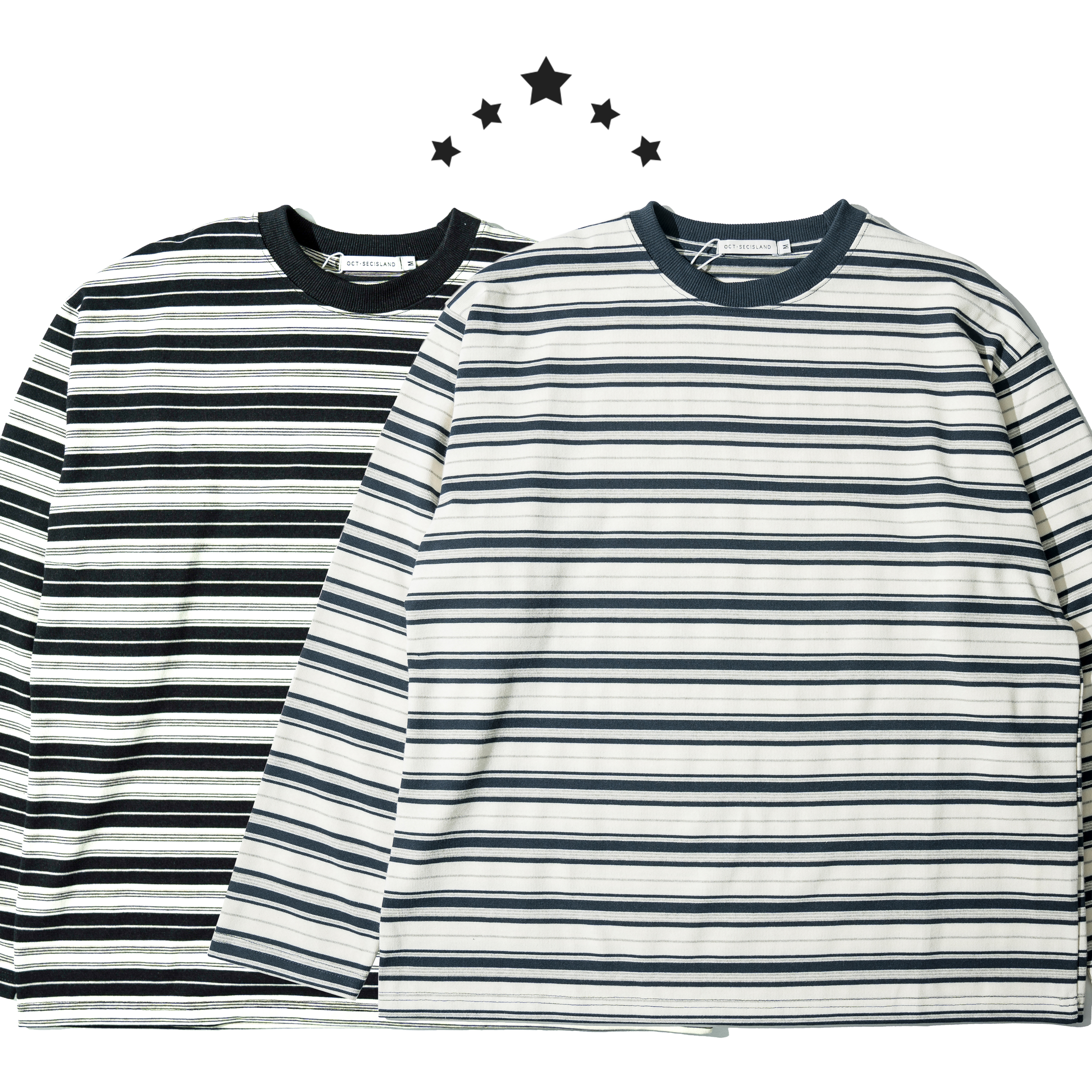 Cotton Stripe LS Tee 撞色條紋 長袖Tee [O-T336]