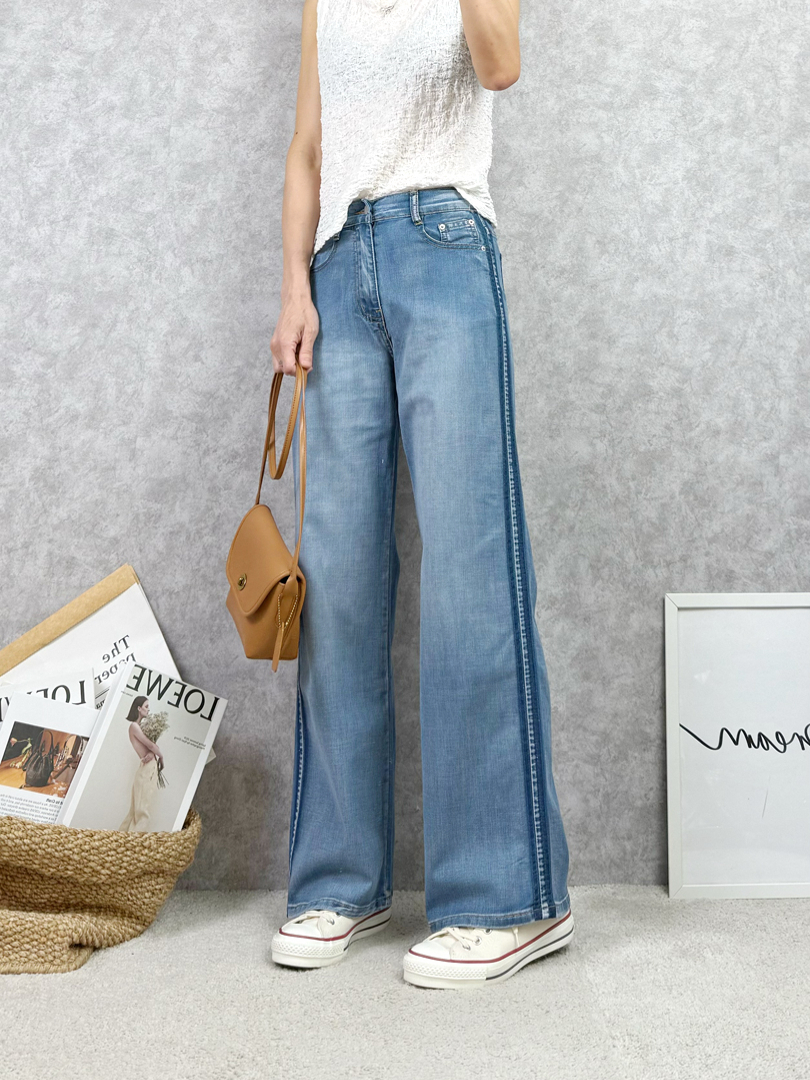 小心思大魅力♡側邊好感撞色直線寬褲