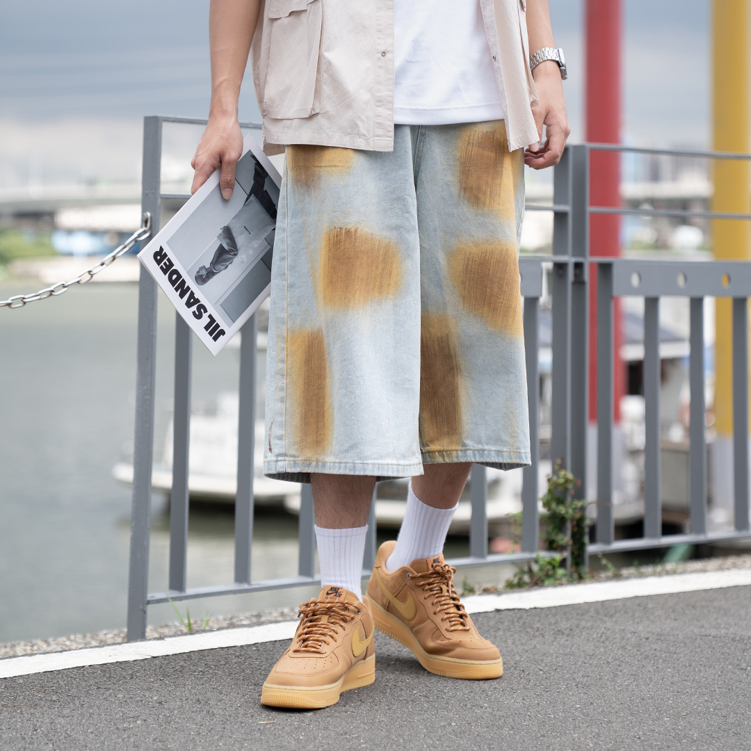 刻意髒髒 七分褲 LJ-92530