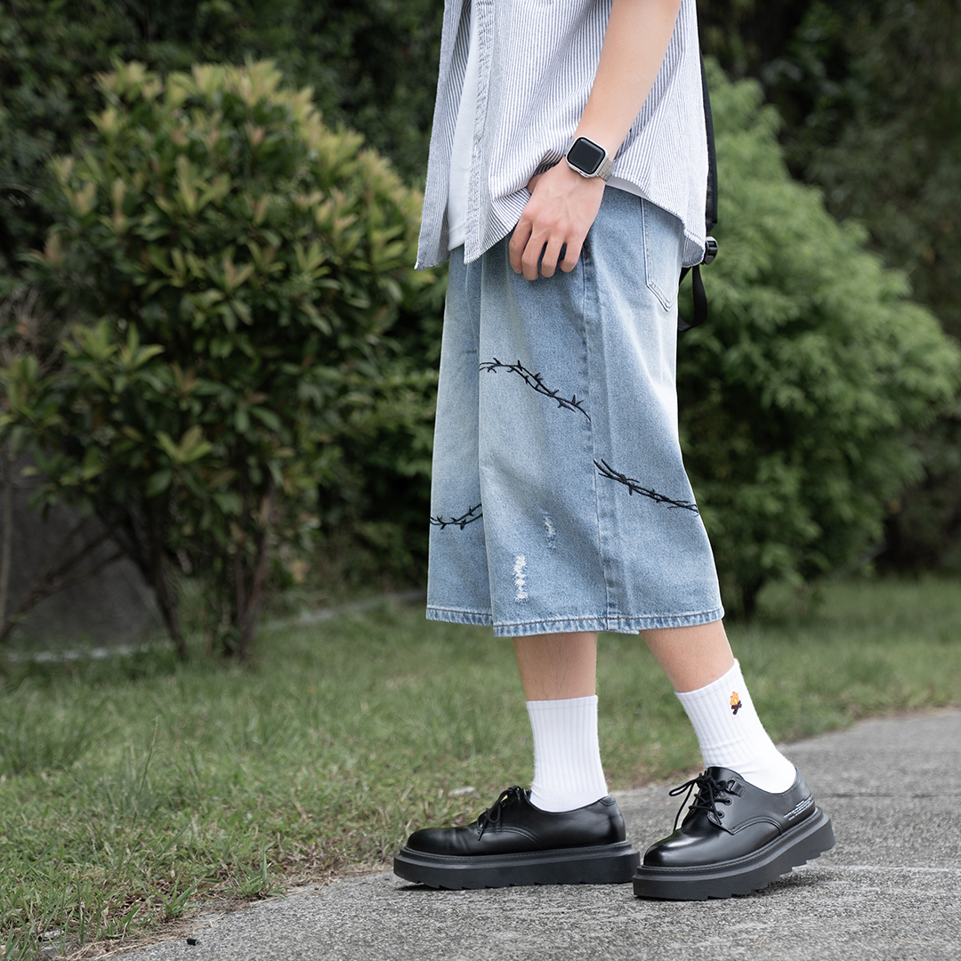 藤紋 電繡七分褲 LJ-705