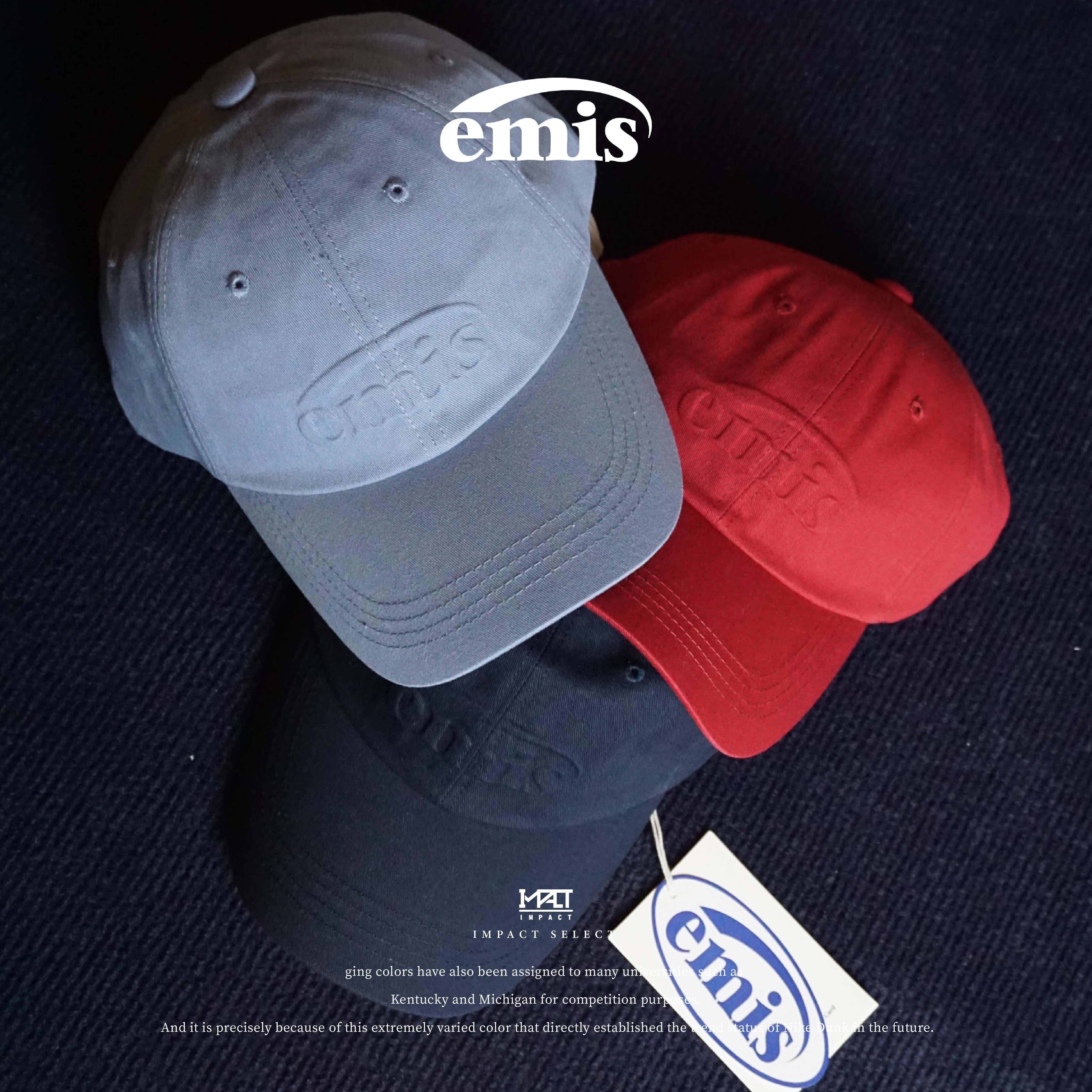 EMIS EMBOSSING LOGO BALL CAP 立體浮雕 老帽 韓國 正貨 三色